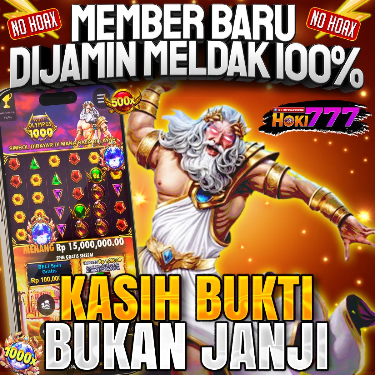 Bonus New Member 100% di Hoki777